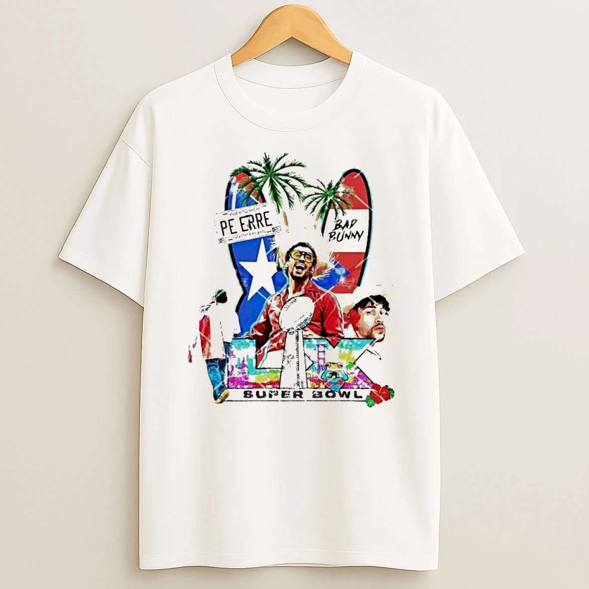 Bad Bunny Pe Erre Island Vibes Super Bowl Benito Bowl Puerto Rico T Shirt