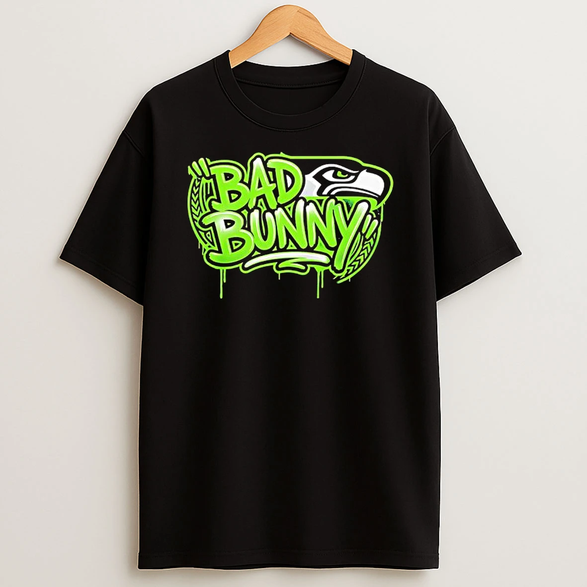 Bad Bunny Seattle Seahawks Team Symbol Graphic T Shirt