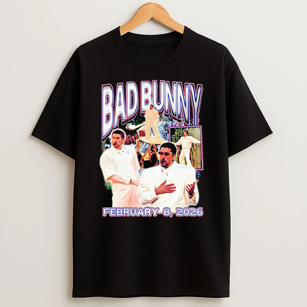 Bad Bunny Singer Graphic Halftime Show Nfl Super Bowl T Shirt