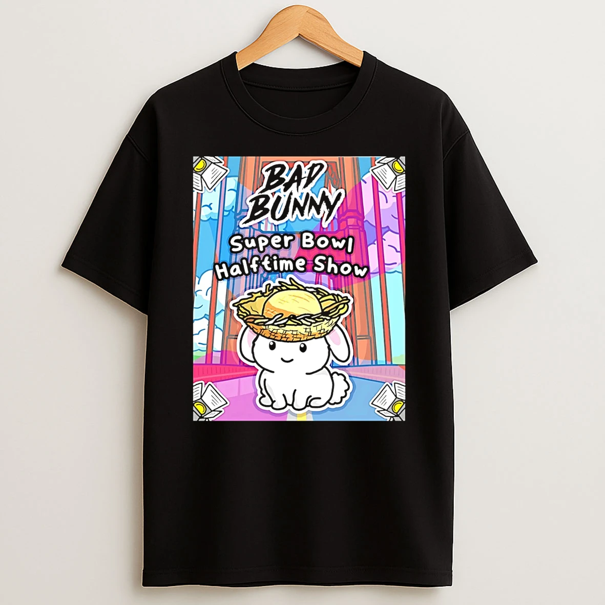 Bad Bunny Super Bowl Halftime Show Paint T Shirt