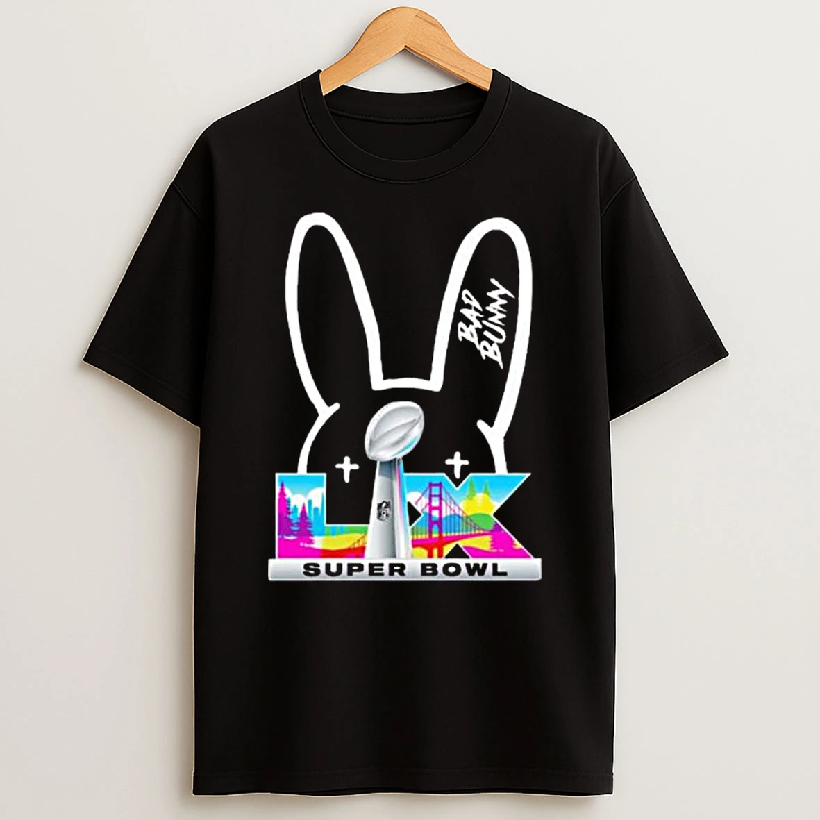 Bad Bunny X Nfl Super Bowl Lix Collab Logo T Shirt