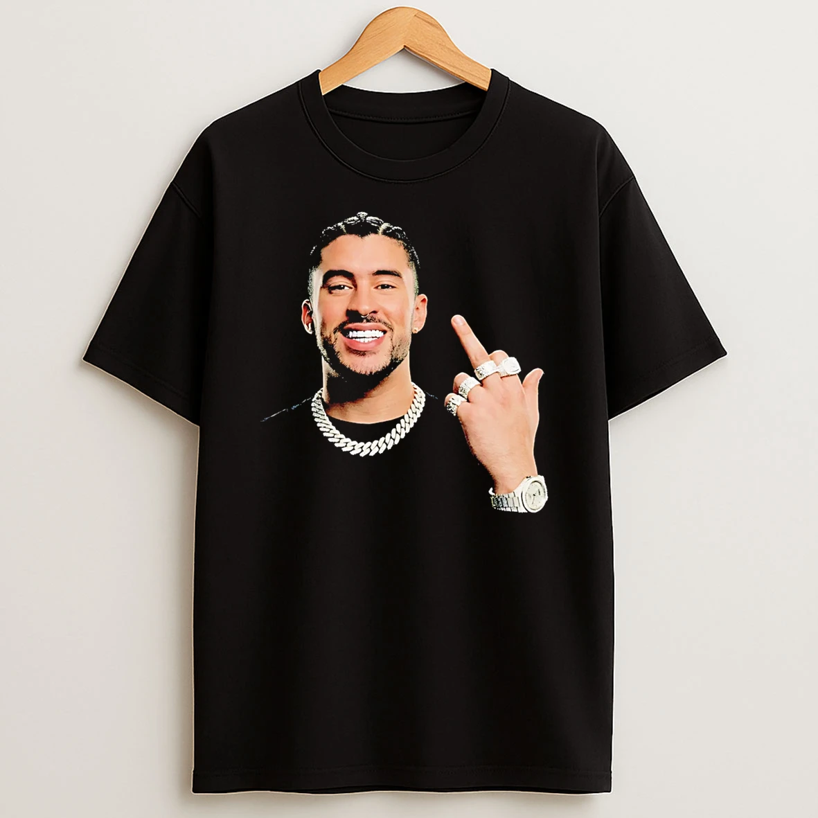 Bad Bunny Middle Finger Diamond 2026 T Shirt