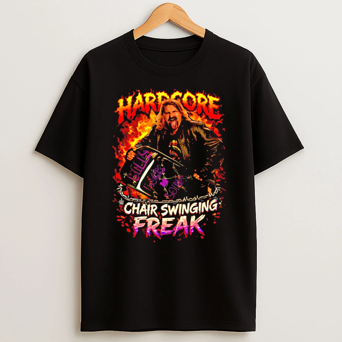 Balls Mahoney Hardcore Freak Chair Swinging Freak T Shirt