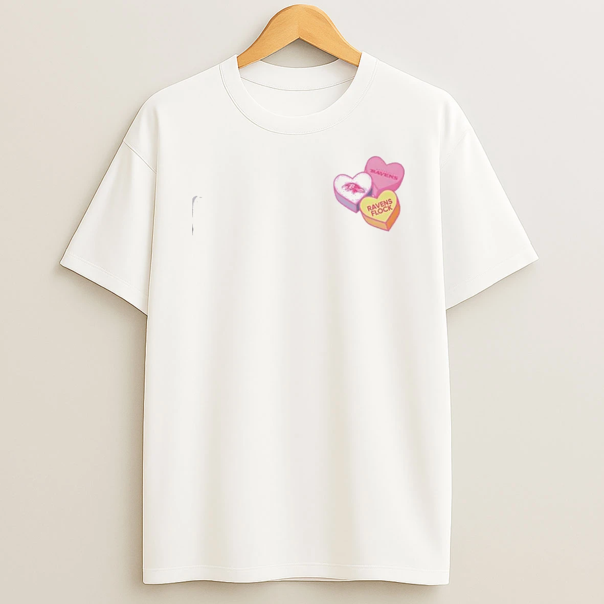 Baltimore Ravens Flock Candy Heart Valentines Day T Shirt