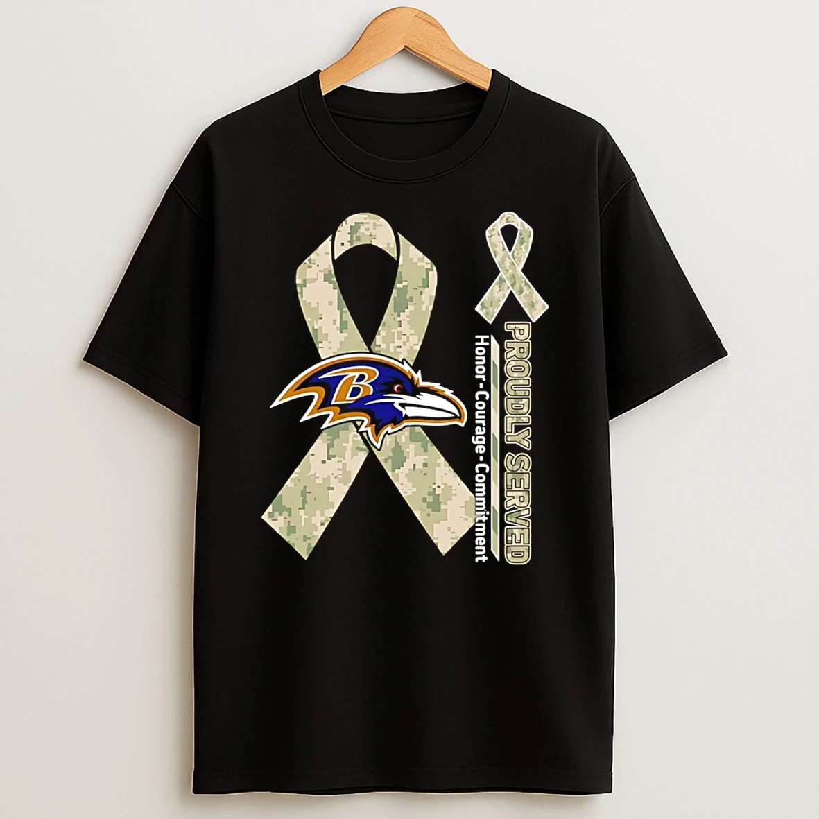Baltimore Ravens Proudly Served Honor Courage Commitment T Shirt