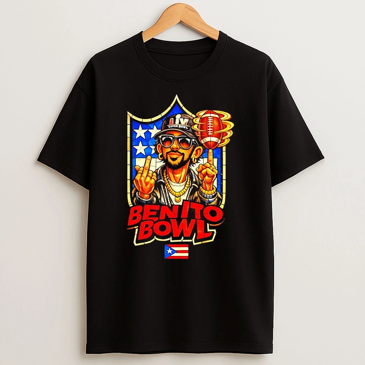 Benito Bowl Bad Bunny Super Bowl 2026 Caricature T Shirt