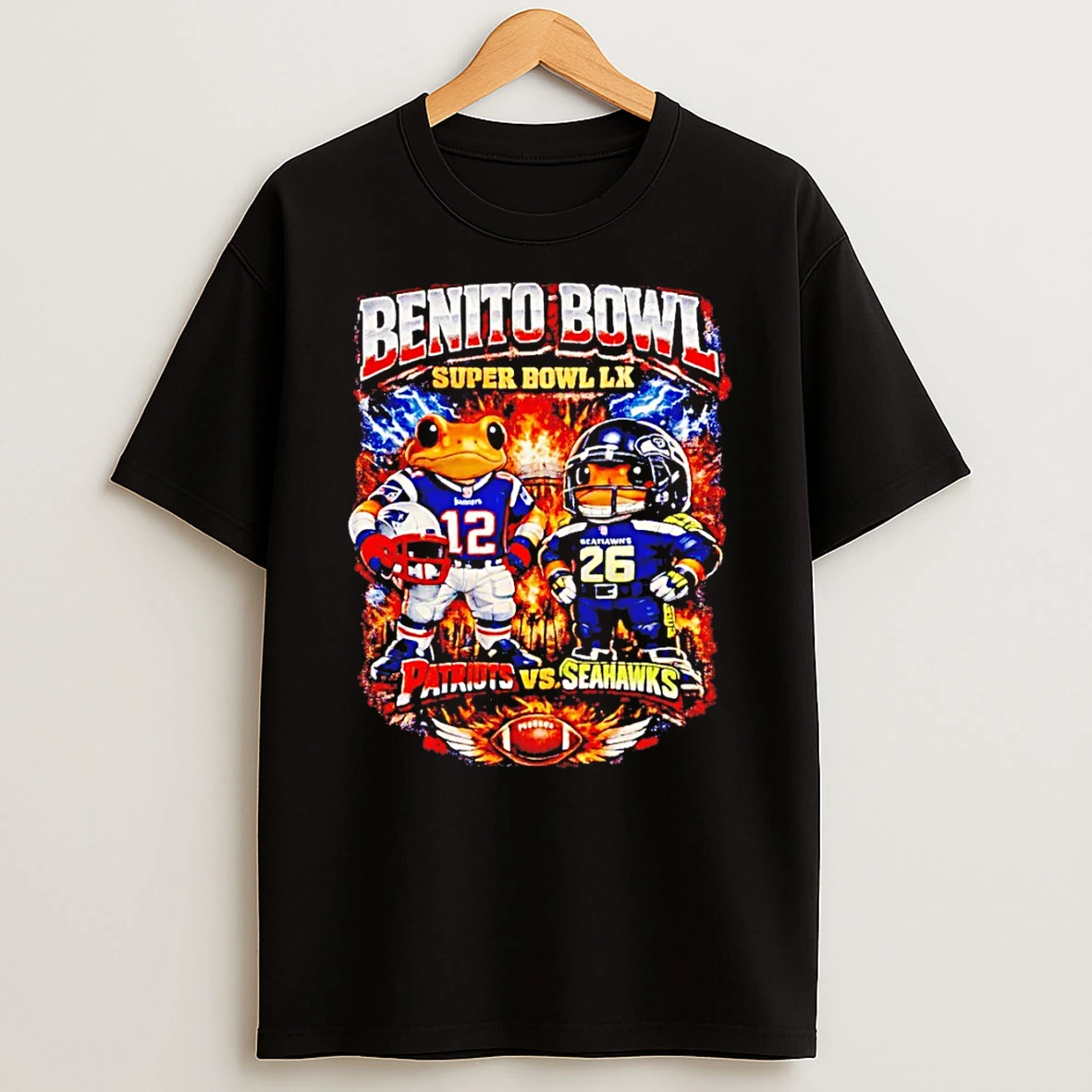 Benito Bowl Concho Patriots Vs Seahawks Super Bowl Lx 2026 T Shirt
