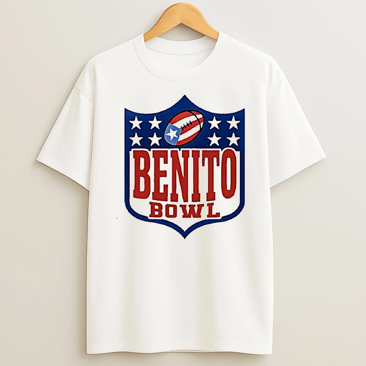 Benito Bowl Nfl Shield Puerto Rico Flag Football Graphic Sports T Shirt