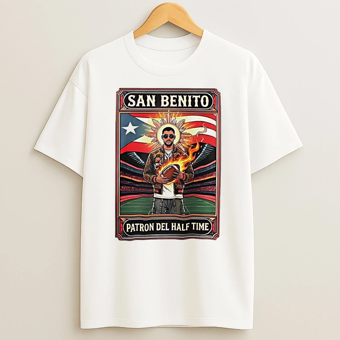 Benito Bowl San Benito Patron Del Halftime Pr Boricua T Shirt