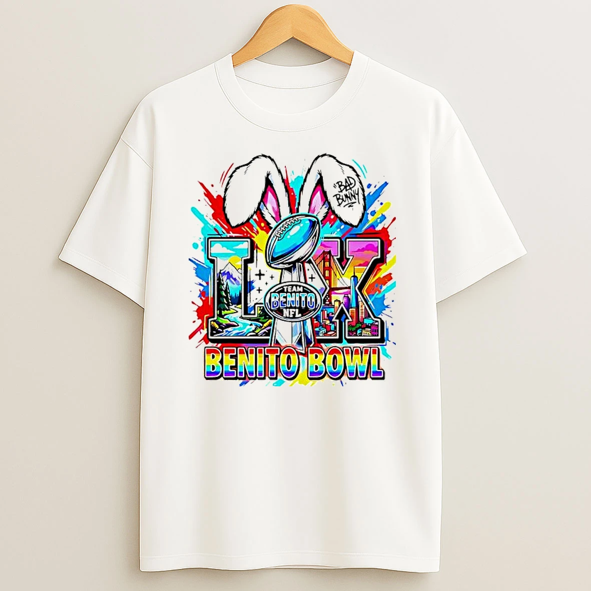 Benito Bowl Super Sunday Nfl Rainbow Graphic T Shirt