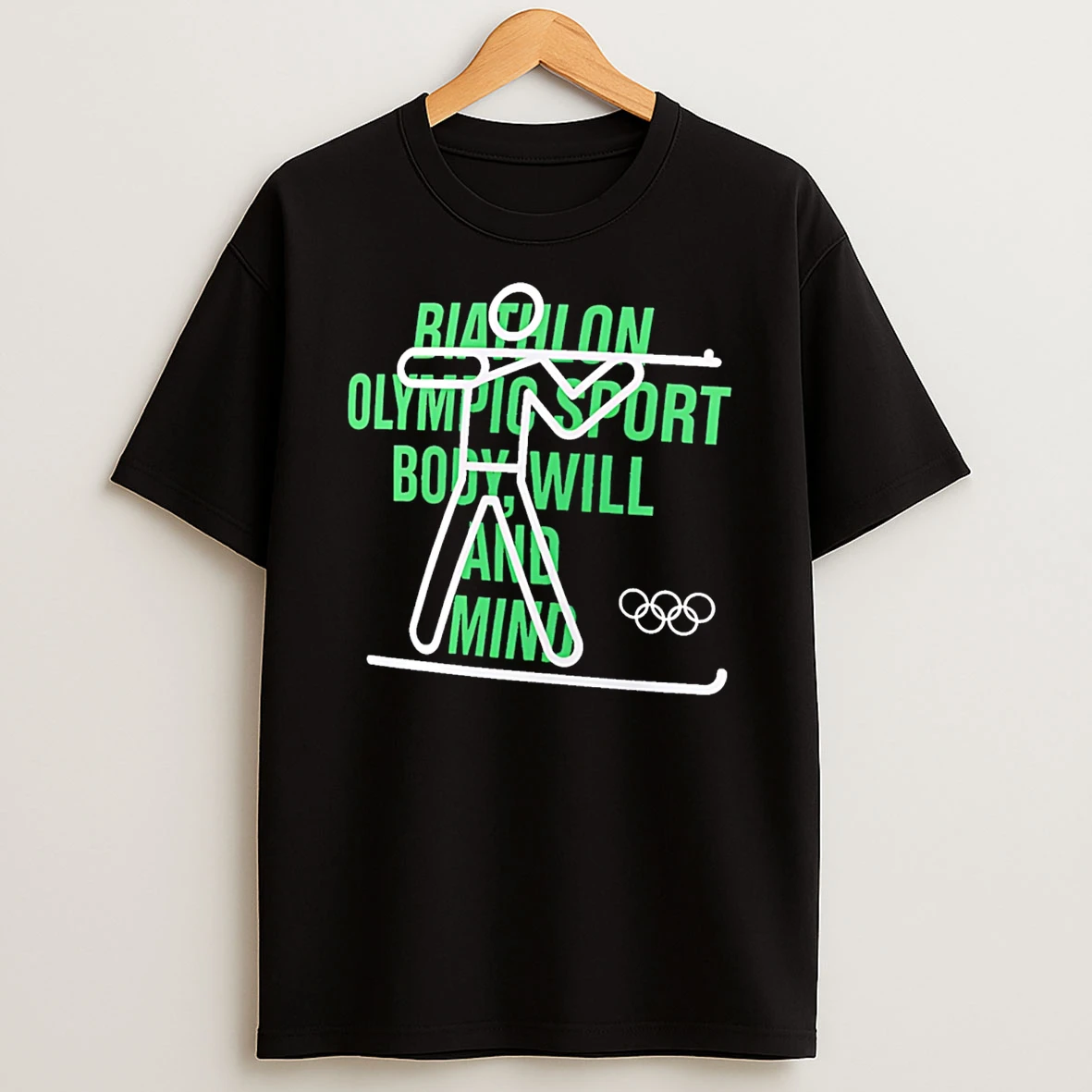 Biathlon Olympic Sport Body Will And Mind T Shirt