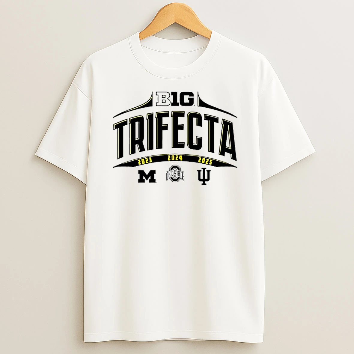 Big National Champions Trifecta Michigan Wolverines 2023 Ohio State 2024 Hoosiers 2025 T Shirt