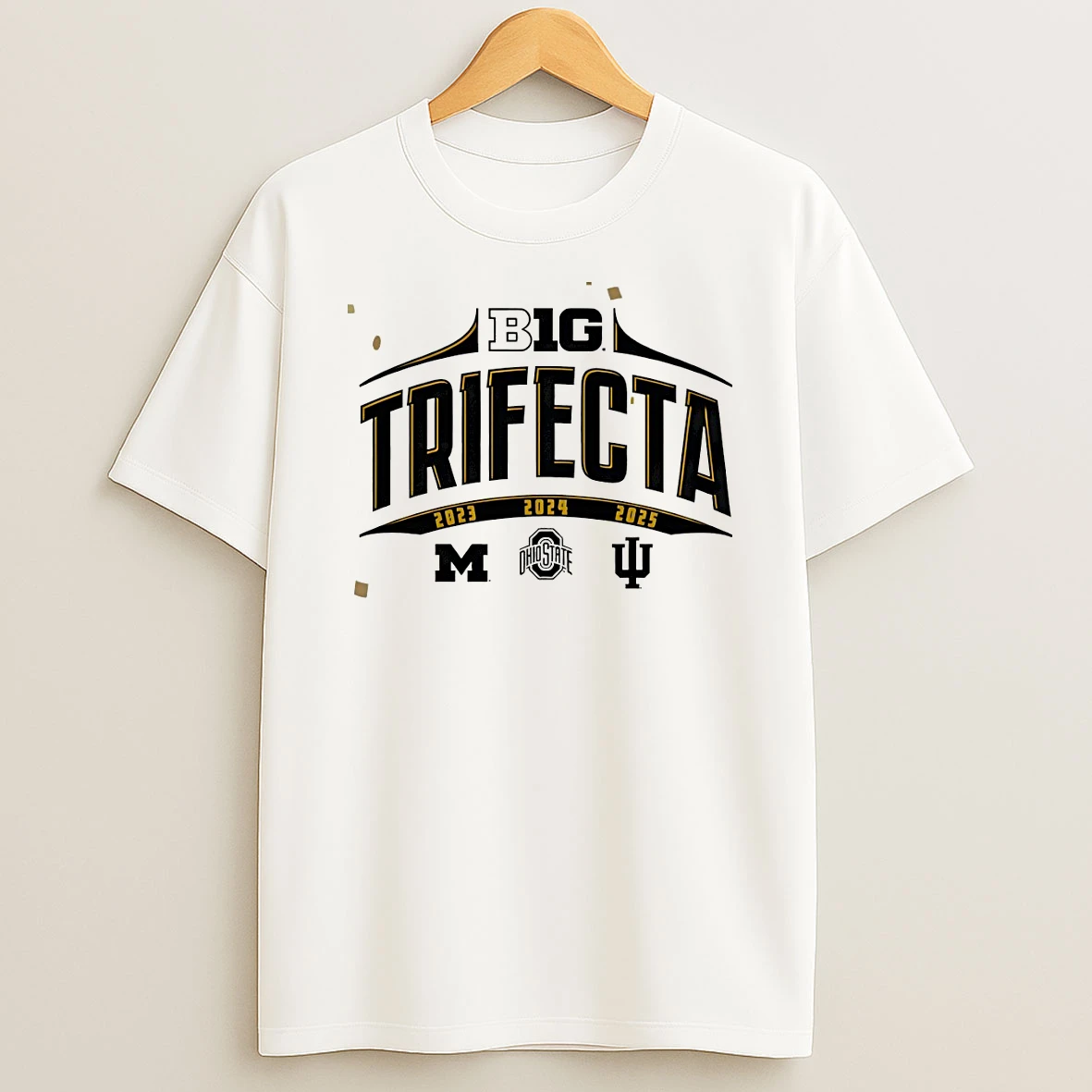 Big Trifecta Michigan State Spartans Ohio State Buckeyes Indiana Hoosiers Football T Shirt