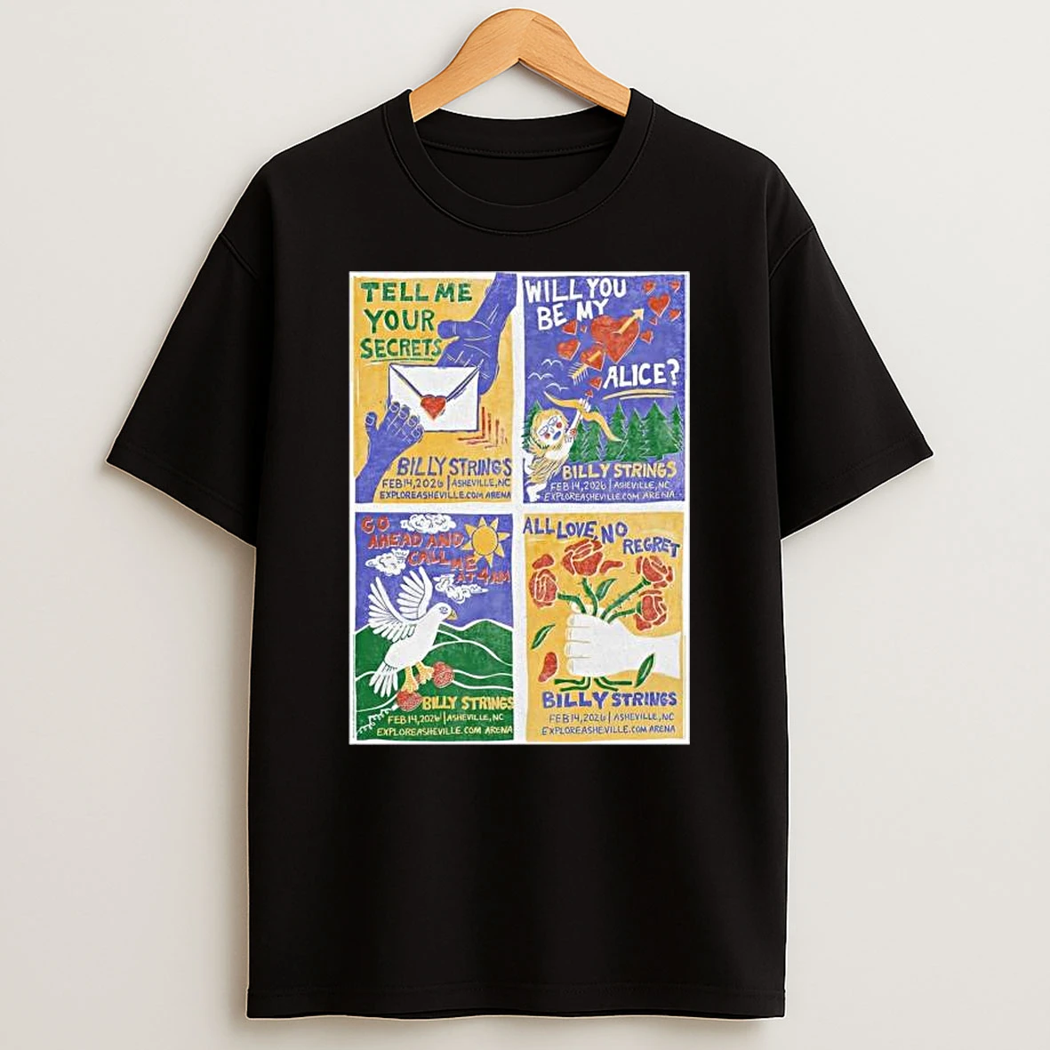 Billy Strings In Asheville Nc On Feb 10 14 2026 T Shirt