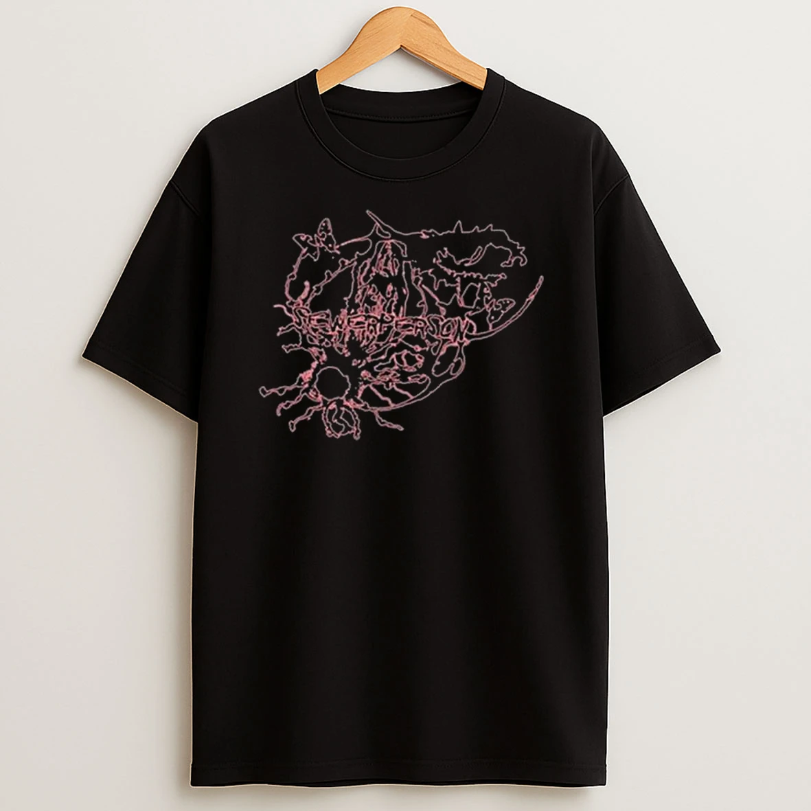 Black And Pink Butterfly T Shirt