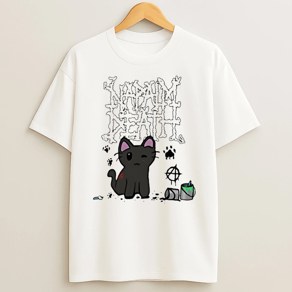 Black Cat Napalm Death T Shirt