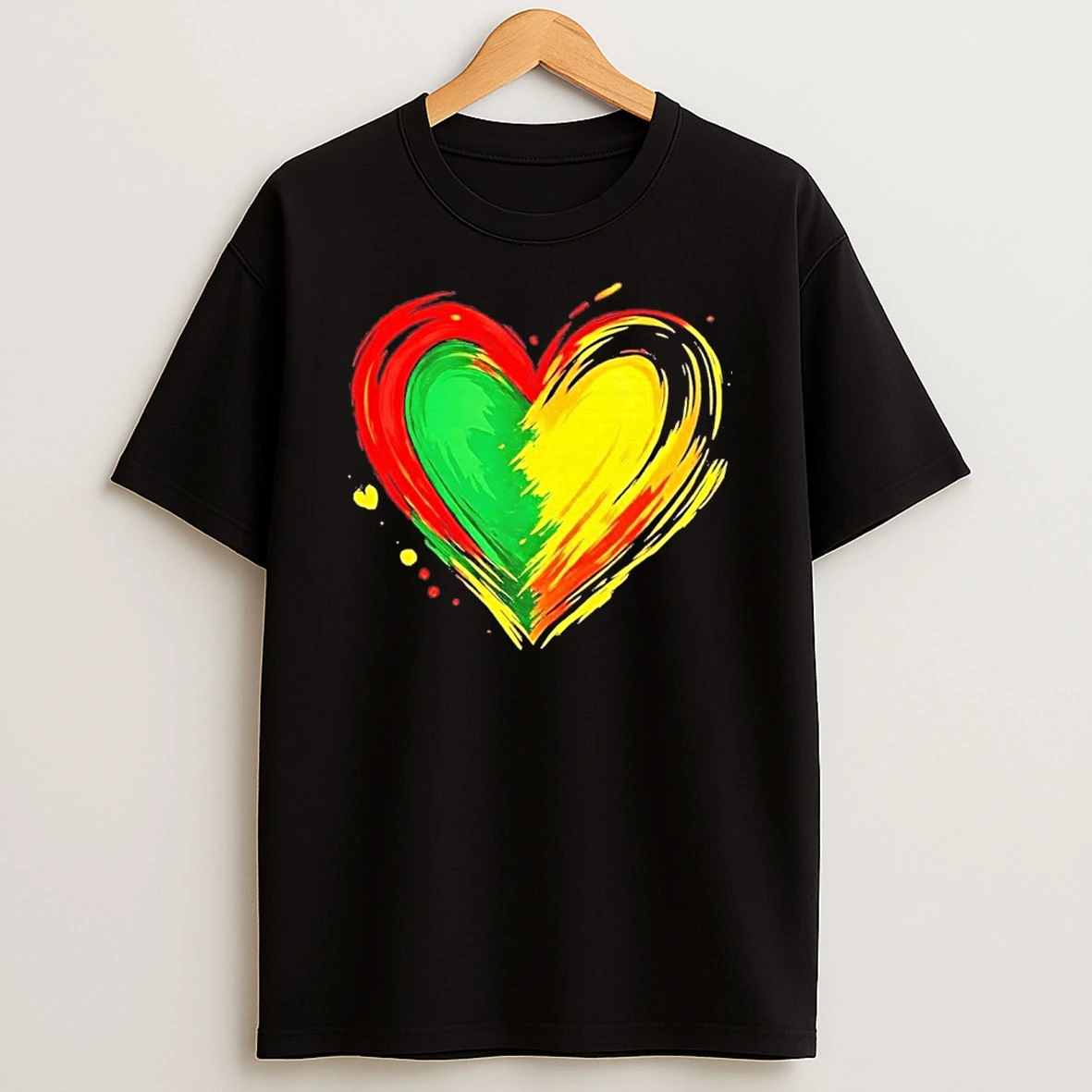 Black History Month Colorful Heart Love African American T Shirt