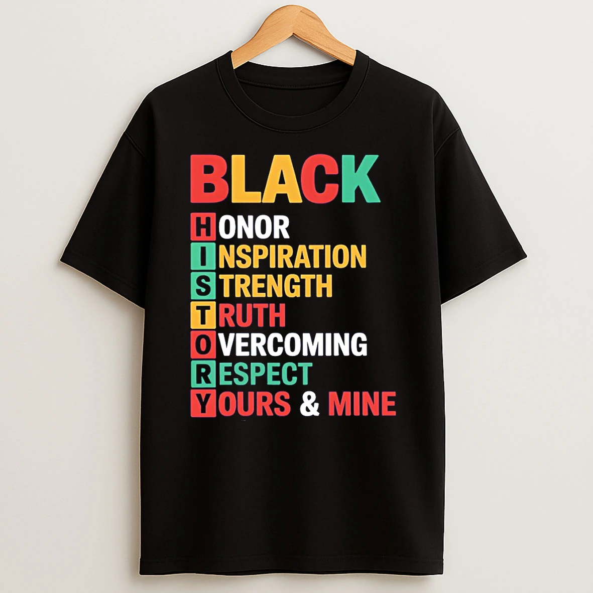 Black History Acronym Black Honor Inspiration Strength Truth Overcoming Respect T Shirt