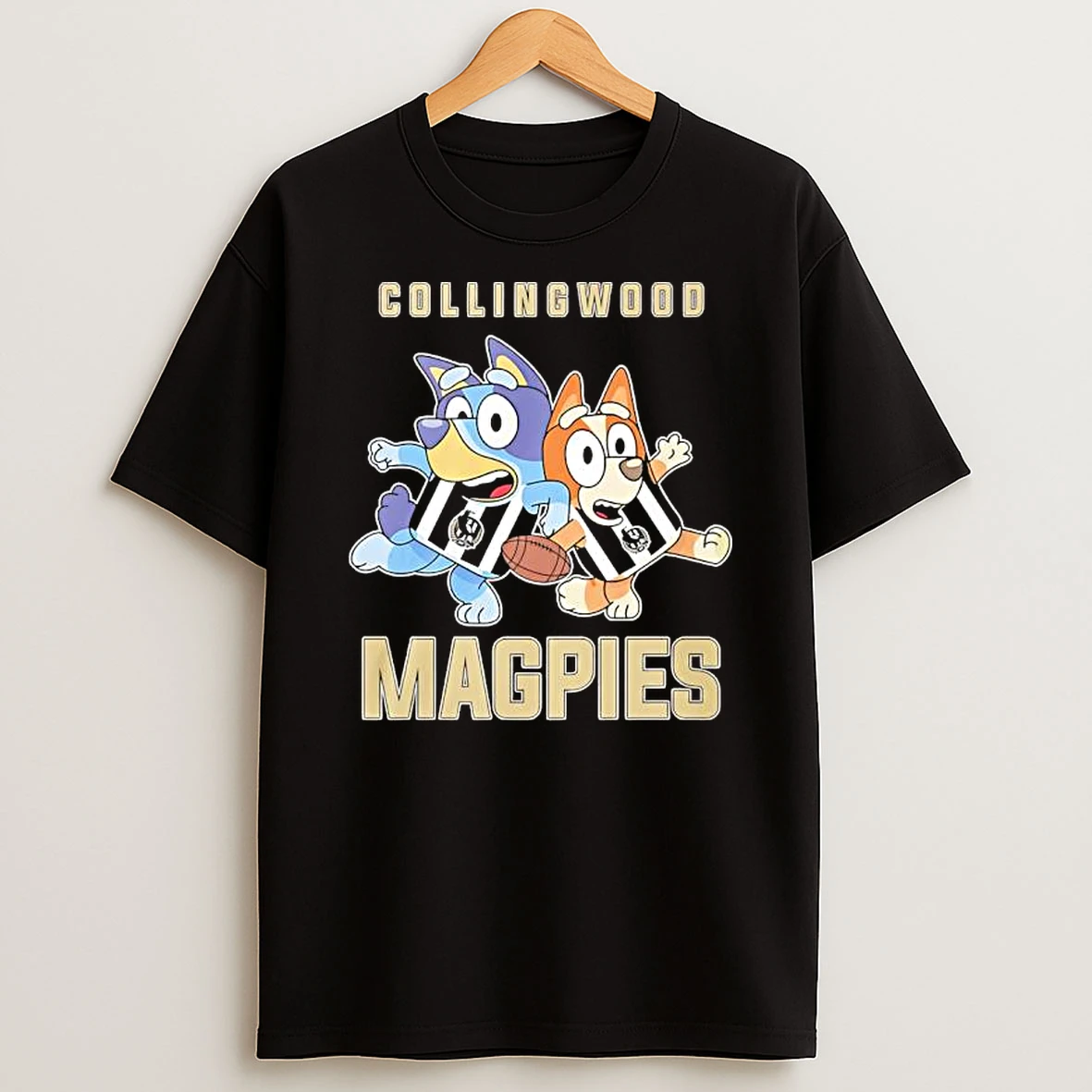 Bluey And Bingo Collingwood Magpies Graphic T Shirt