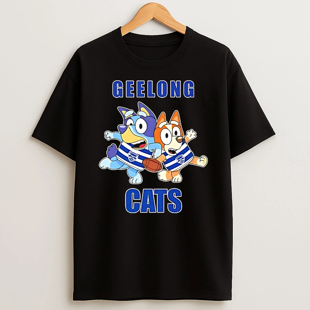 Bluey And Bingo X Geelong Cats T Shirt