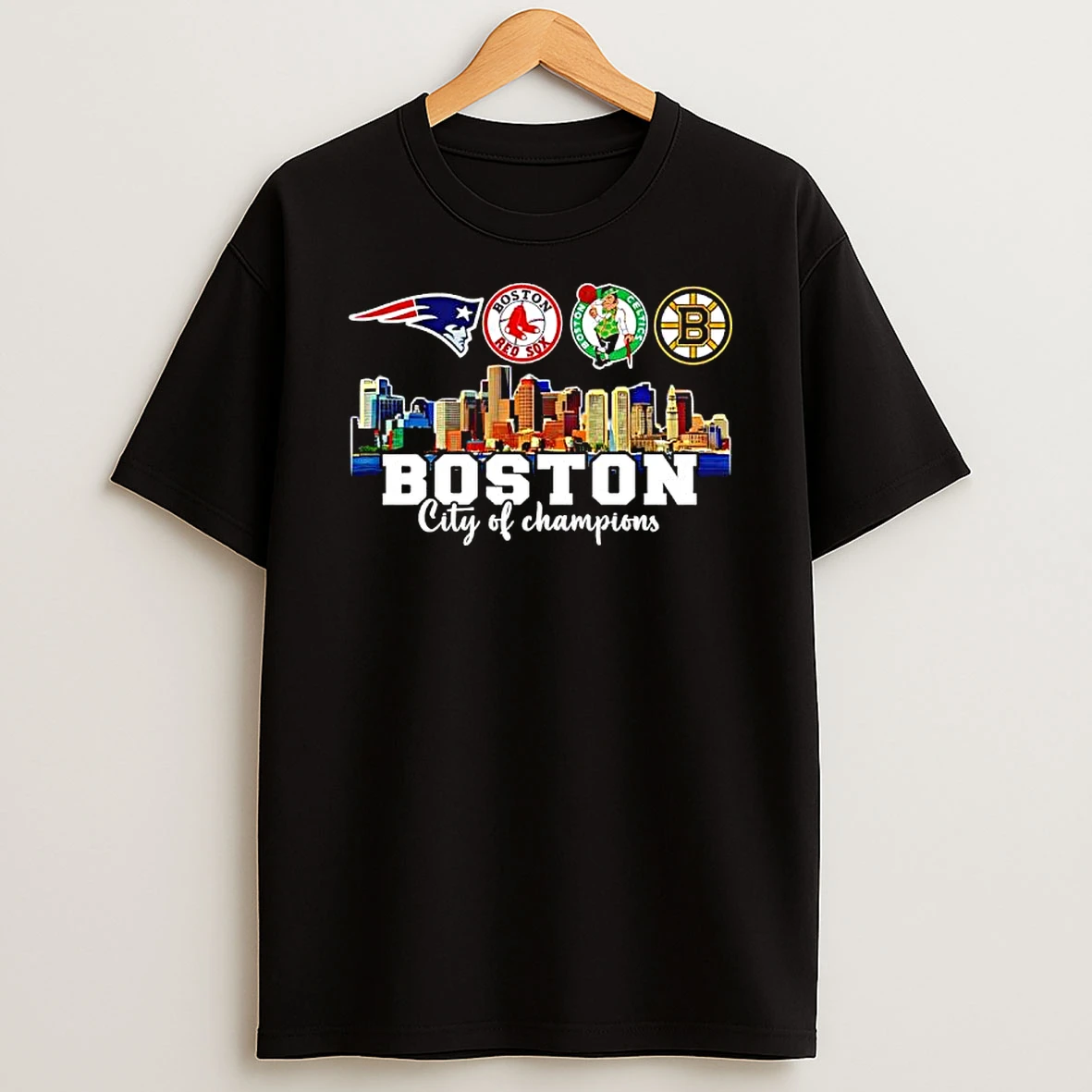 Boston City Of Champions New England Patriots X Red Sox X Celtics X Bruins T Shirt