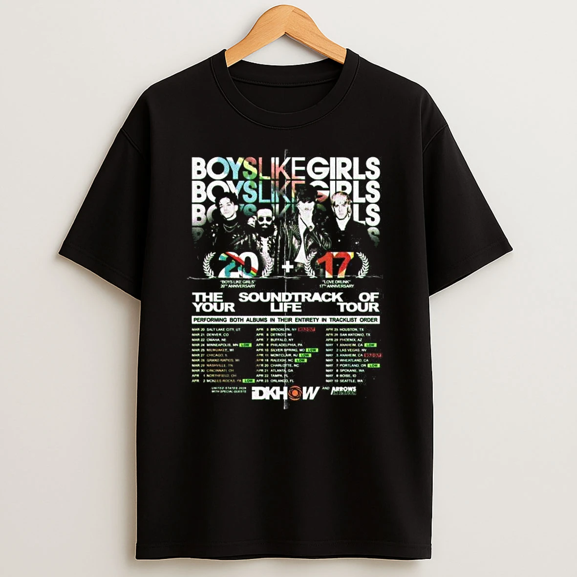 Boys Like Girls The Soundtrack Of Your Life 2026 Tour T Shirt