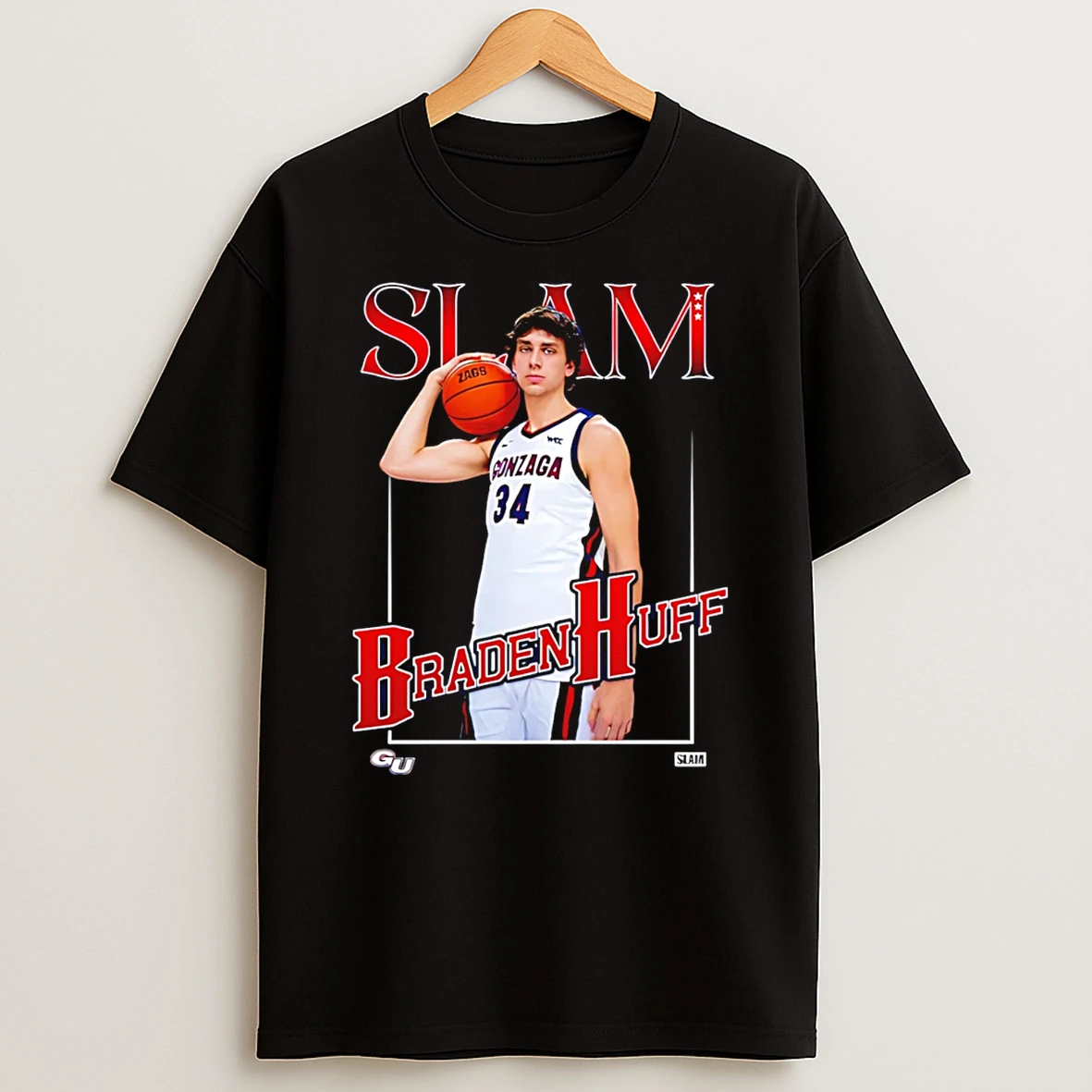 Braden Huff Gonzaga Bulldogs Slam Graphic T Shirt