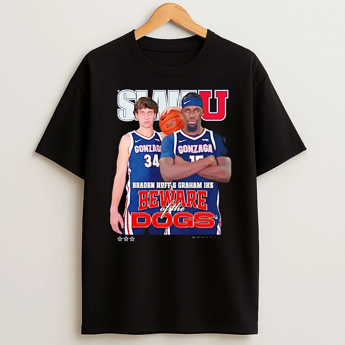 Braden Huff And Graham Ike Gonzaga Bulldogs Slamu Beware Of The Dogs T Shirt