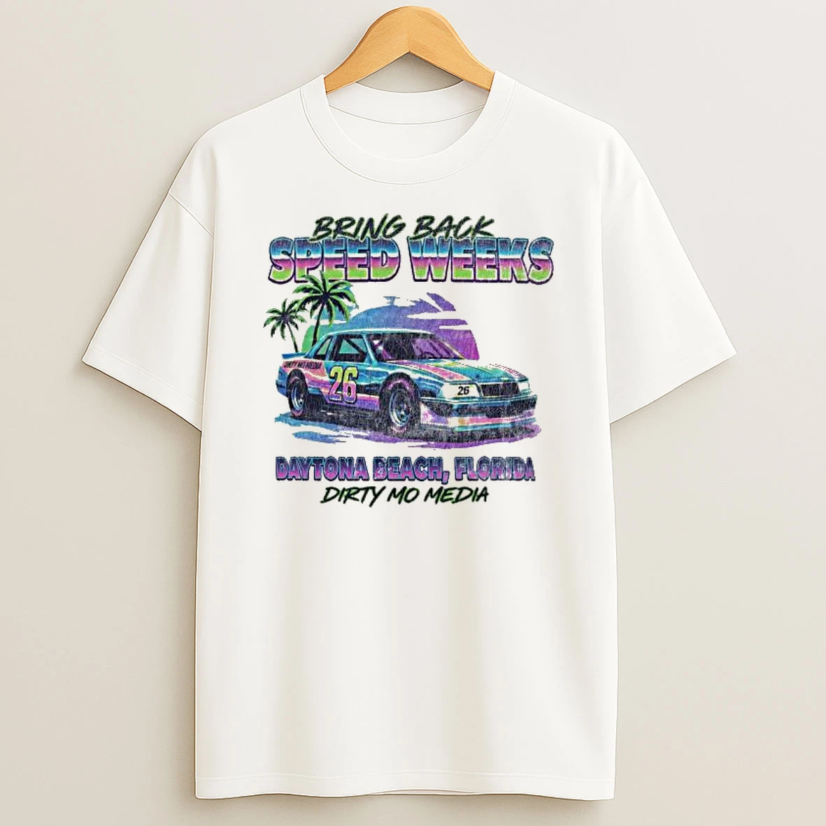 Bring Back Speedweeks Daytona Beach Florida Dirty Mo Media T Shirt