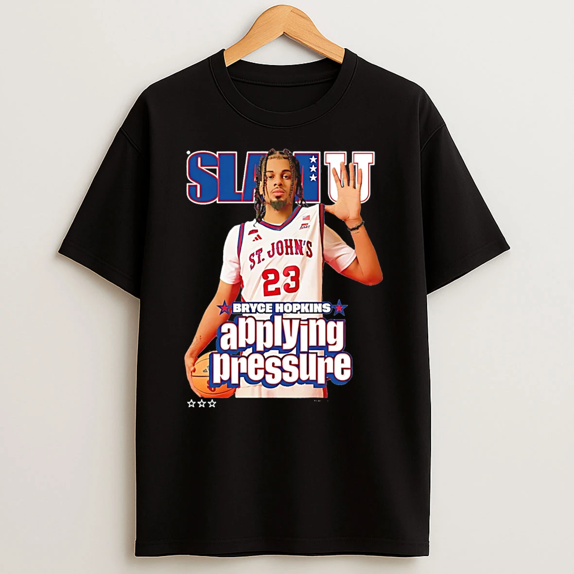 Bryce Hopkins St Johns Red Storm Slamu Applying Pressure T Shirt