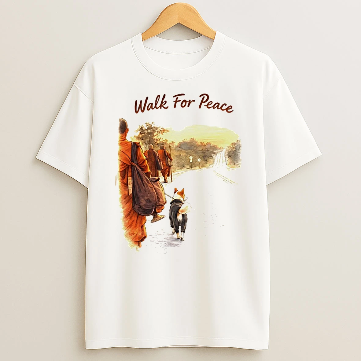 Buddhist Monk Walk For Peace Vintage 2026 T Shirt