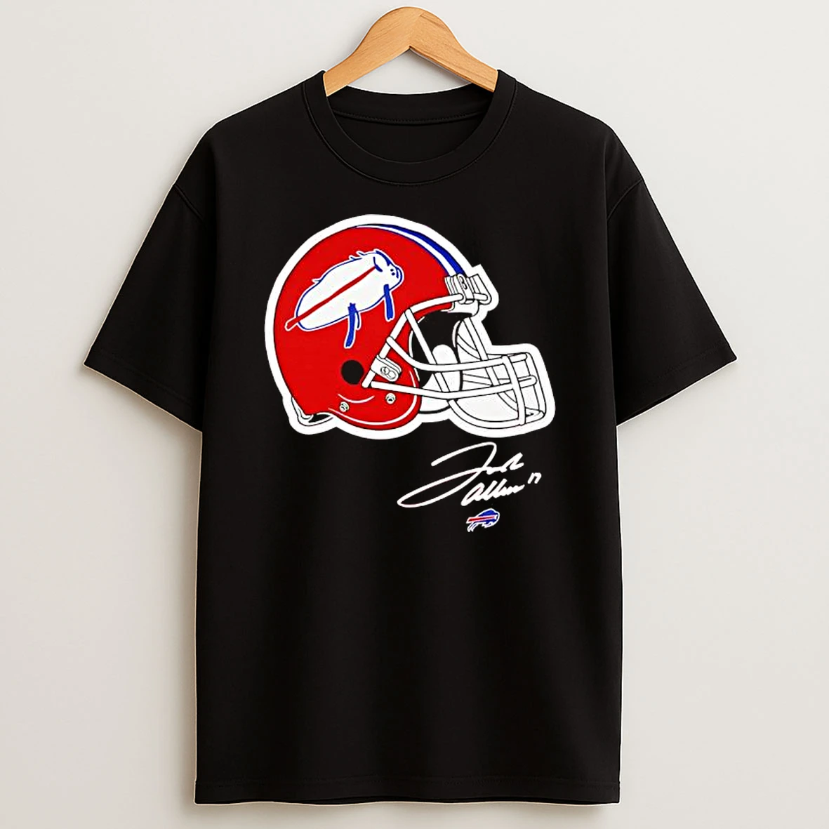 Buffalo Bills Red Billustration Helmet T Shirt