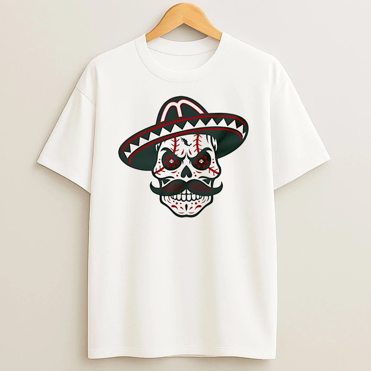 Calaveras Baseball Mexican Skull T Shirt