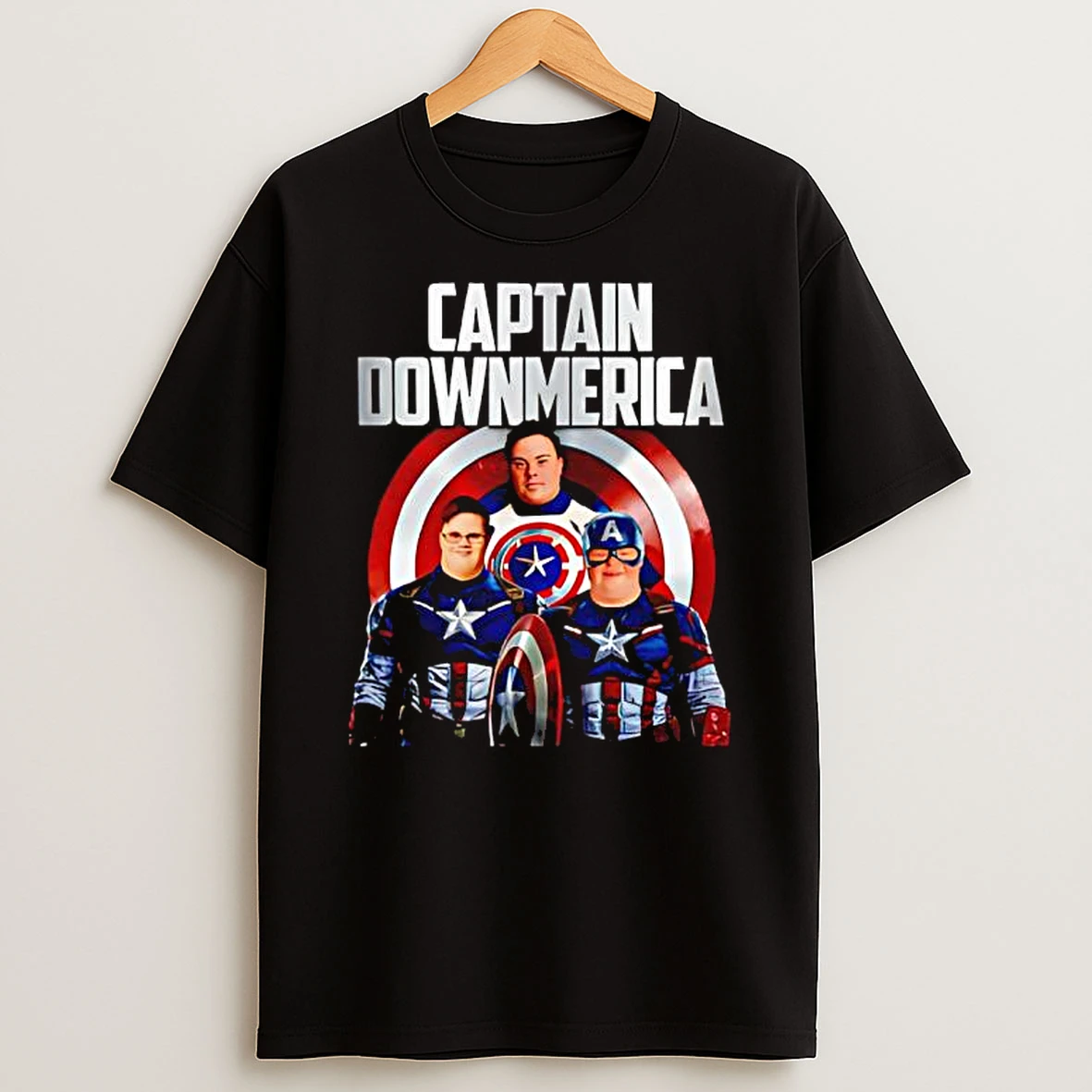 Captain Downmerica Funny Graphic T Shirt