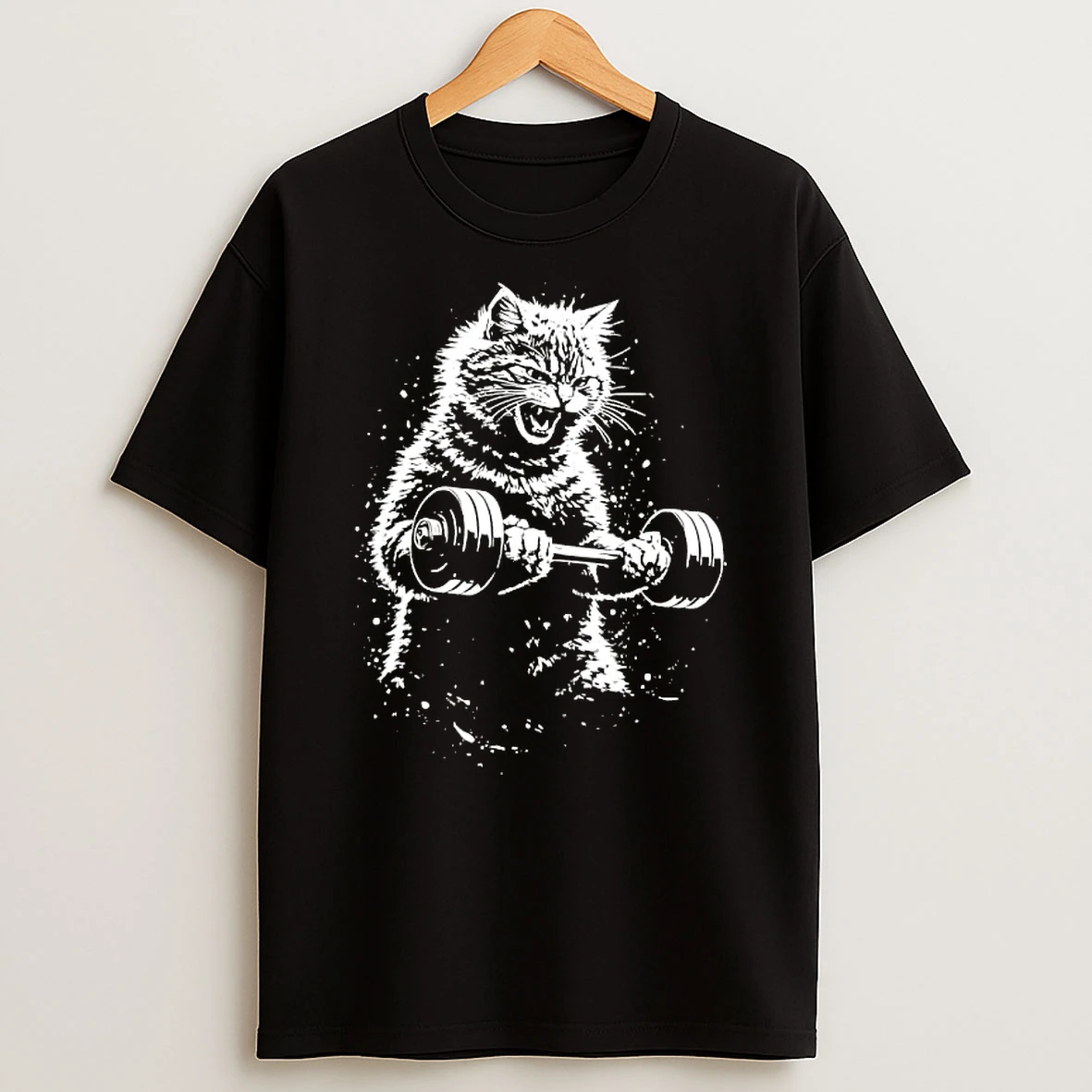 Cat Curl Gym T Shirt