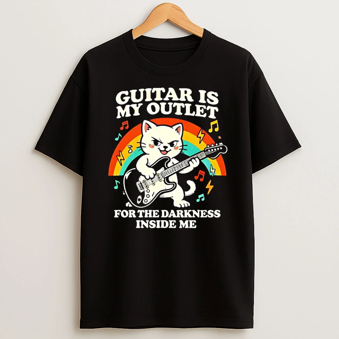 Cat Guitar Is My Outlet For The Darkness Inside Me T Shirt