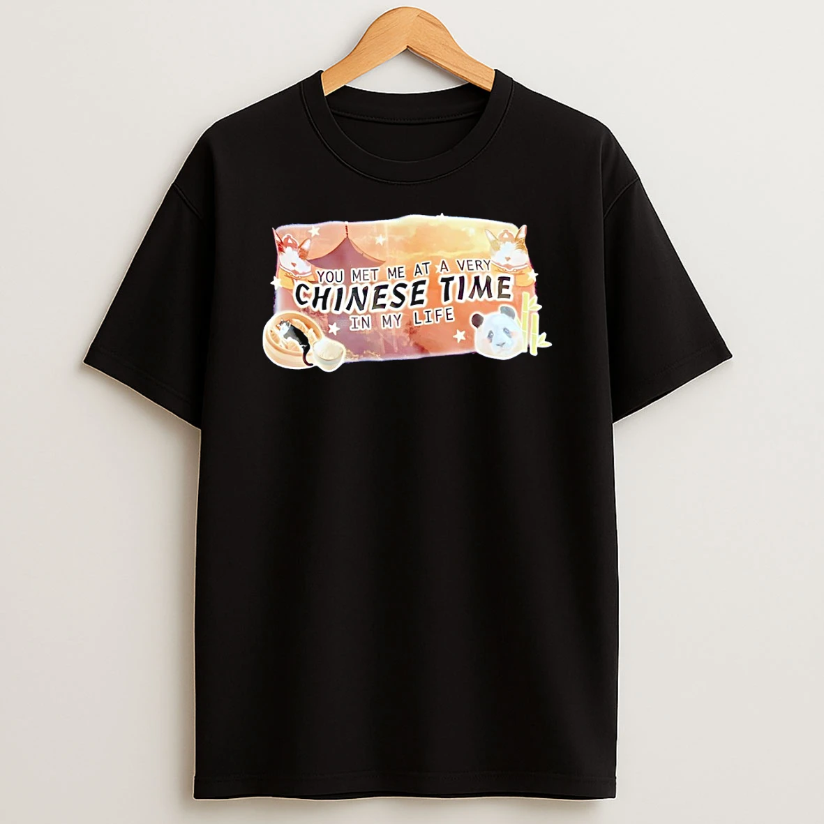 Cat Panda You Met Me At A Very Chinese Time In My Life Vintage T Shirt