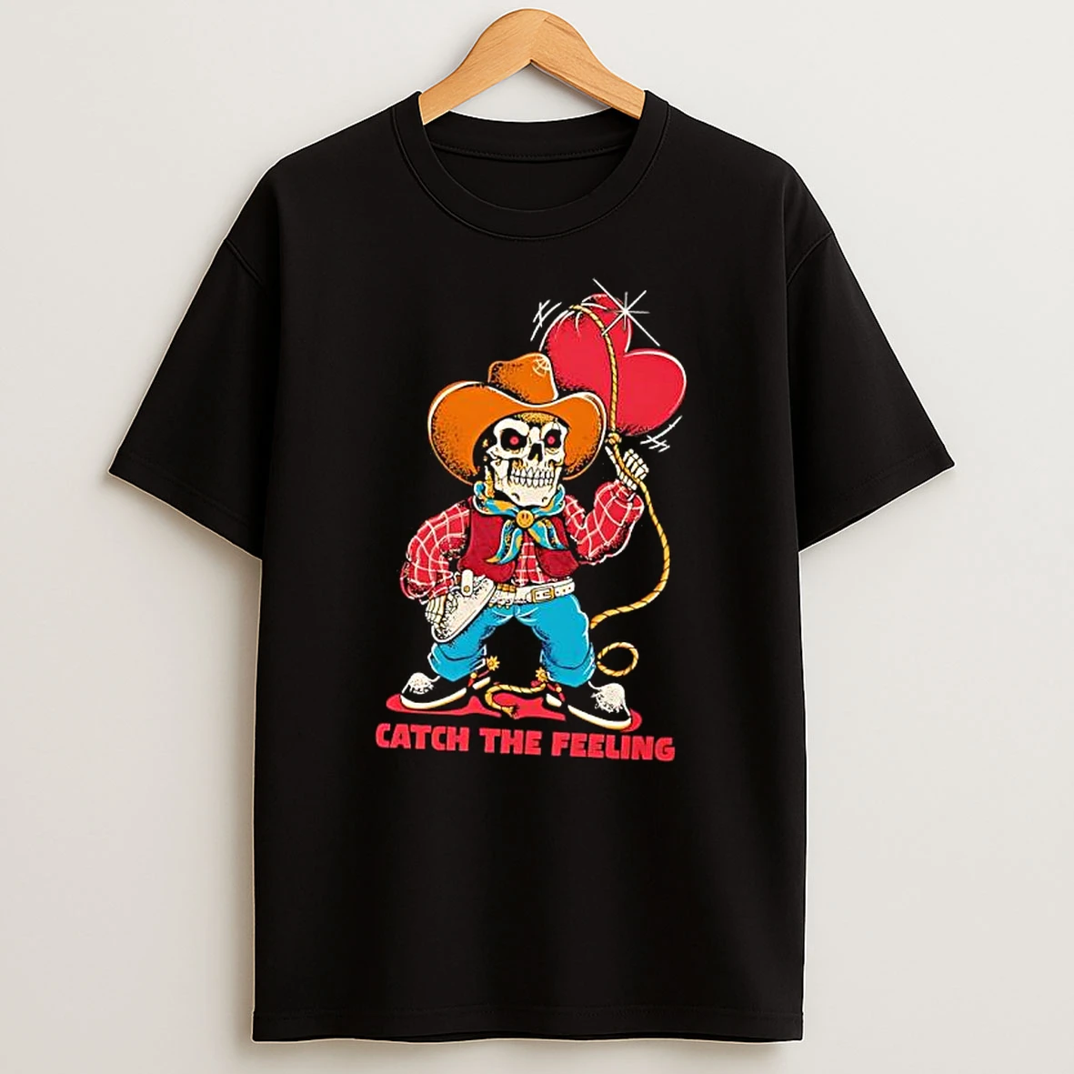 Catch The Feeling Cowboy Skull T Shirt