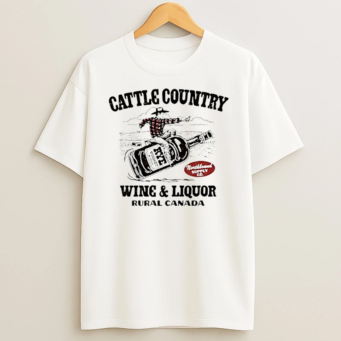 Cattle Countrywine Liquor Rural Canada Whiskey T Shirt
