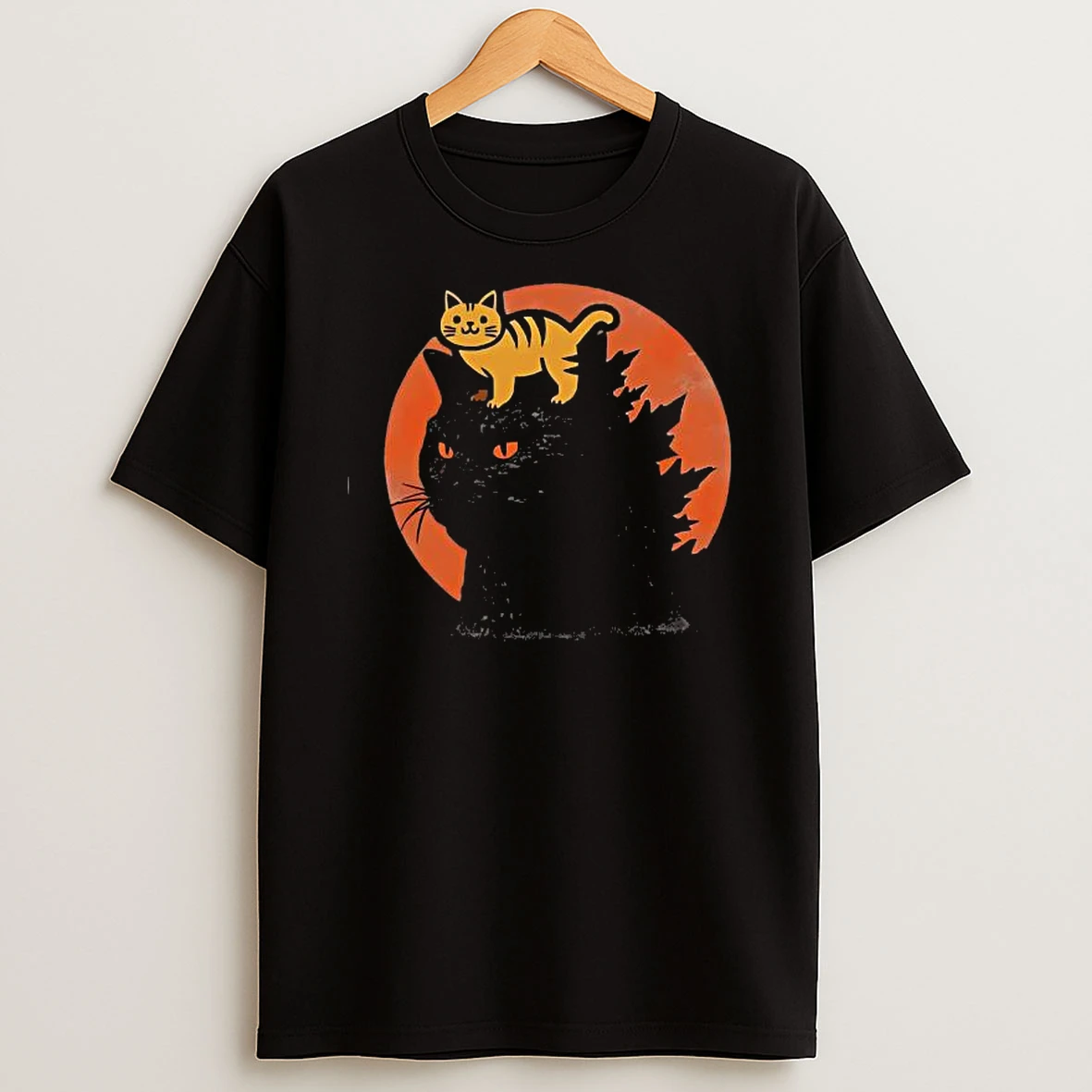 Catzilla Retro Cat Monster Graphic T Shirt