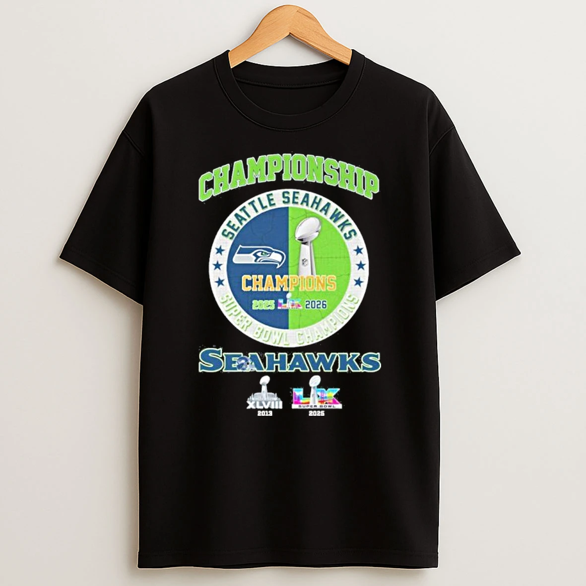 Championship Seattle Seahawks Super Bowl Champions Logo T Shirt