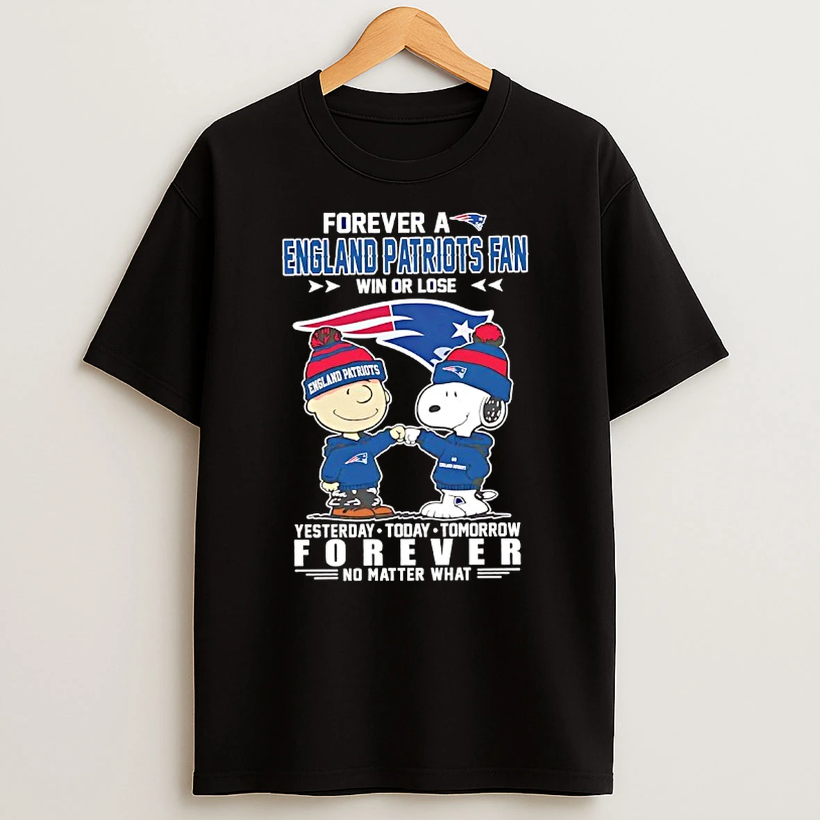 Charlie Brown And Snoopy Forever A New England Patriots Fan Win Or Lose Yesterday Today Tomorrow T Shirt