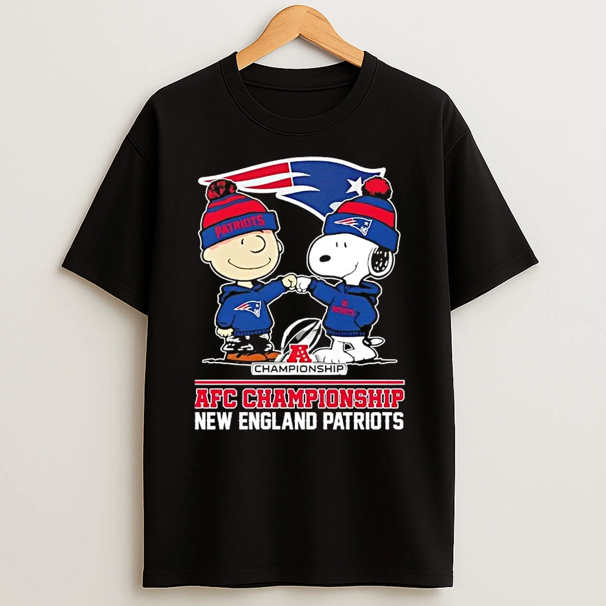 Charlie Brown Fist Bump Snoopy X Afc Championship New England Patriots Football T Shirt