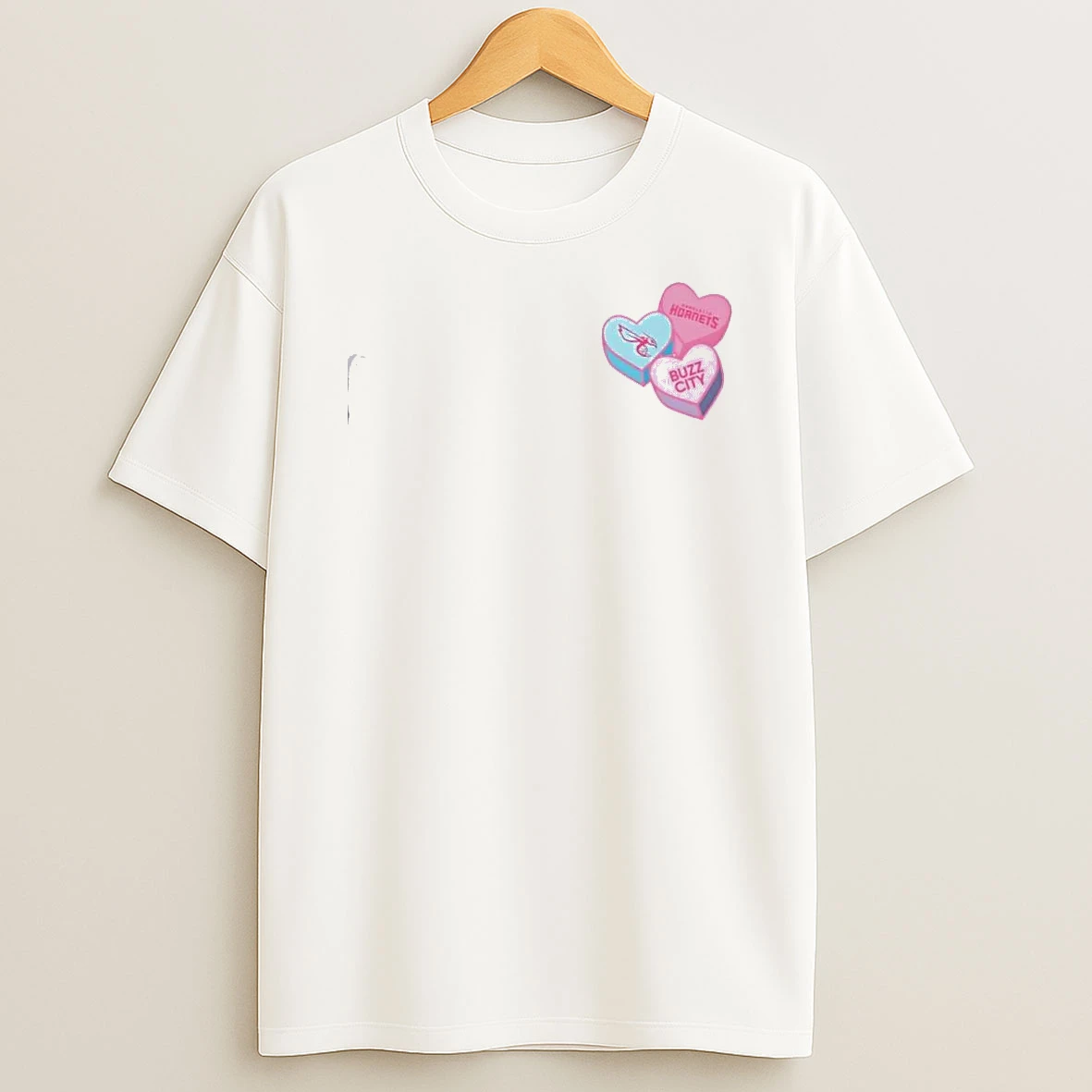 Charlotte Hornets Buzz City Candy Heart Valentines Day T Shirt