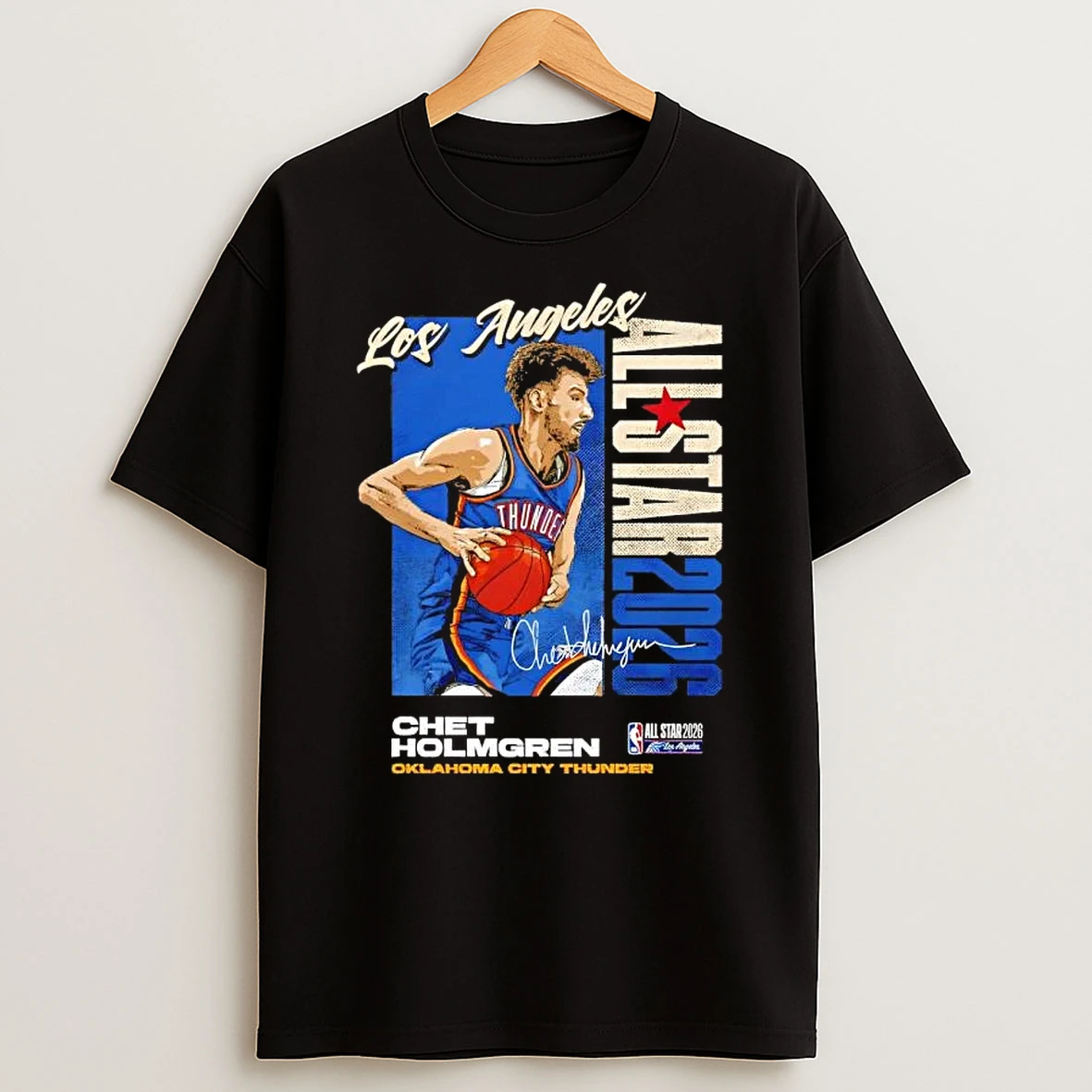 Chet Holmgren Oklahoma City Thunder 2026 Nba All Star Vertical Signature T Shirt