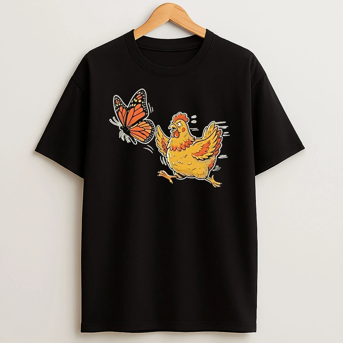 Chicken Monarch Butterfly T Shirt