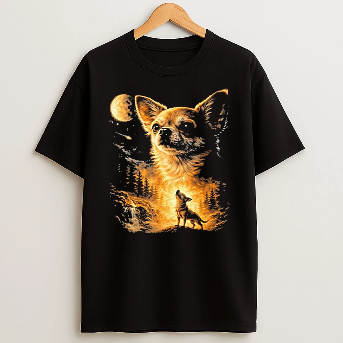 Chihuahua Howling To The Moon T Shirt