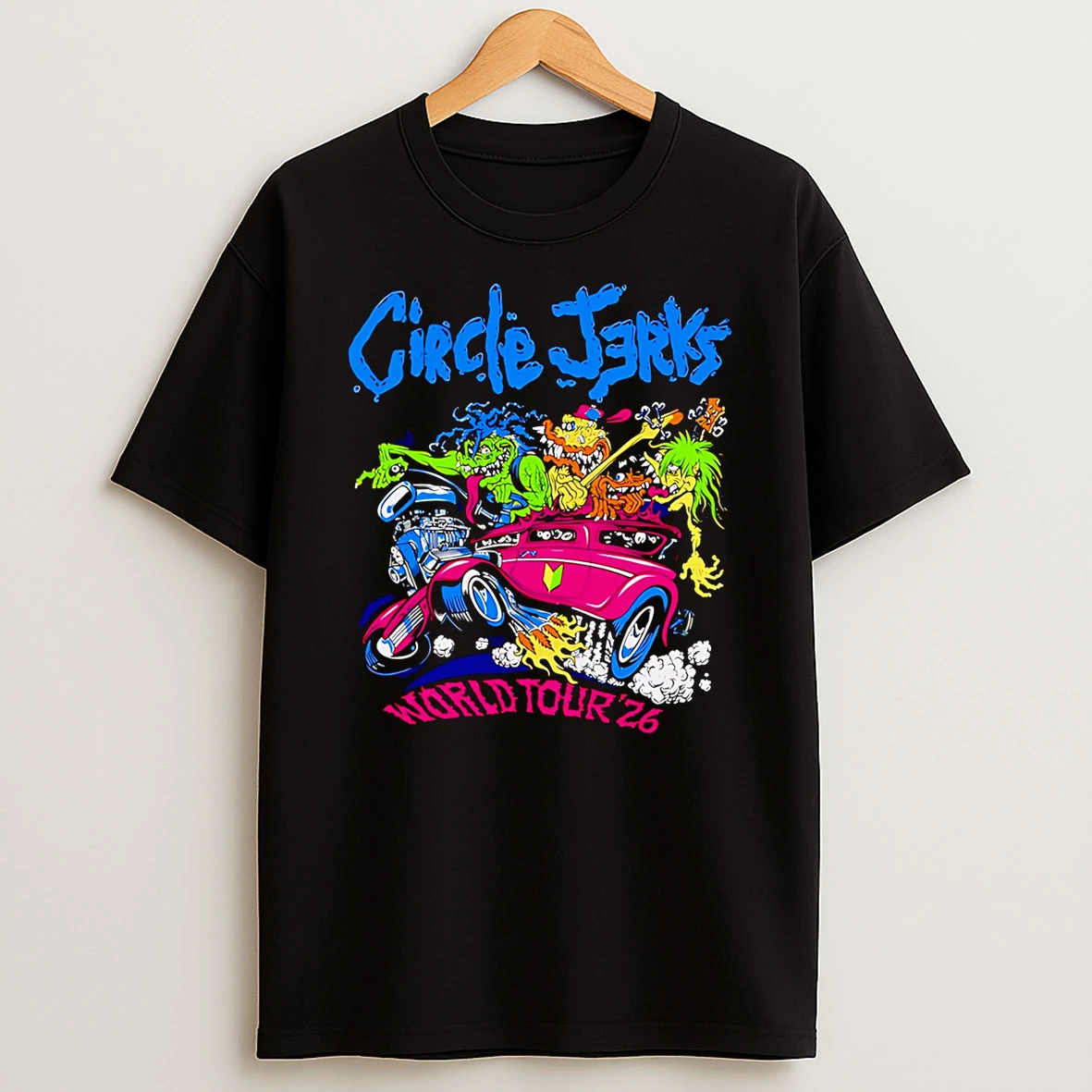 Circle Jerks Pizz Hot Rod 2026 World Tour T Shirt