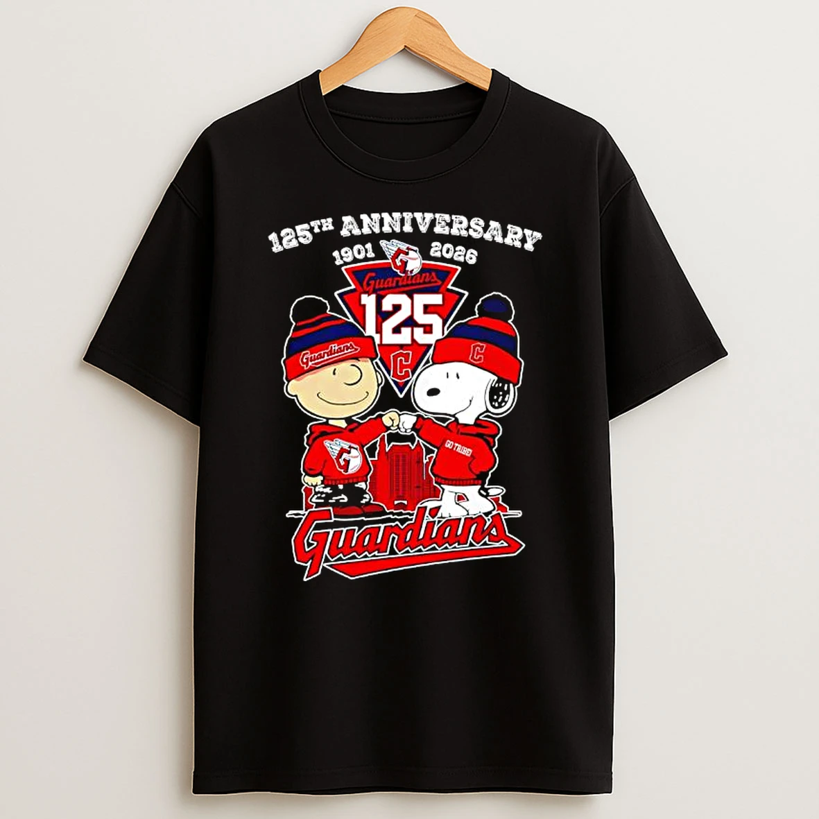 Cleveland Guardians 125th Anniversary Peanuts Graphic T Shirt
