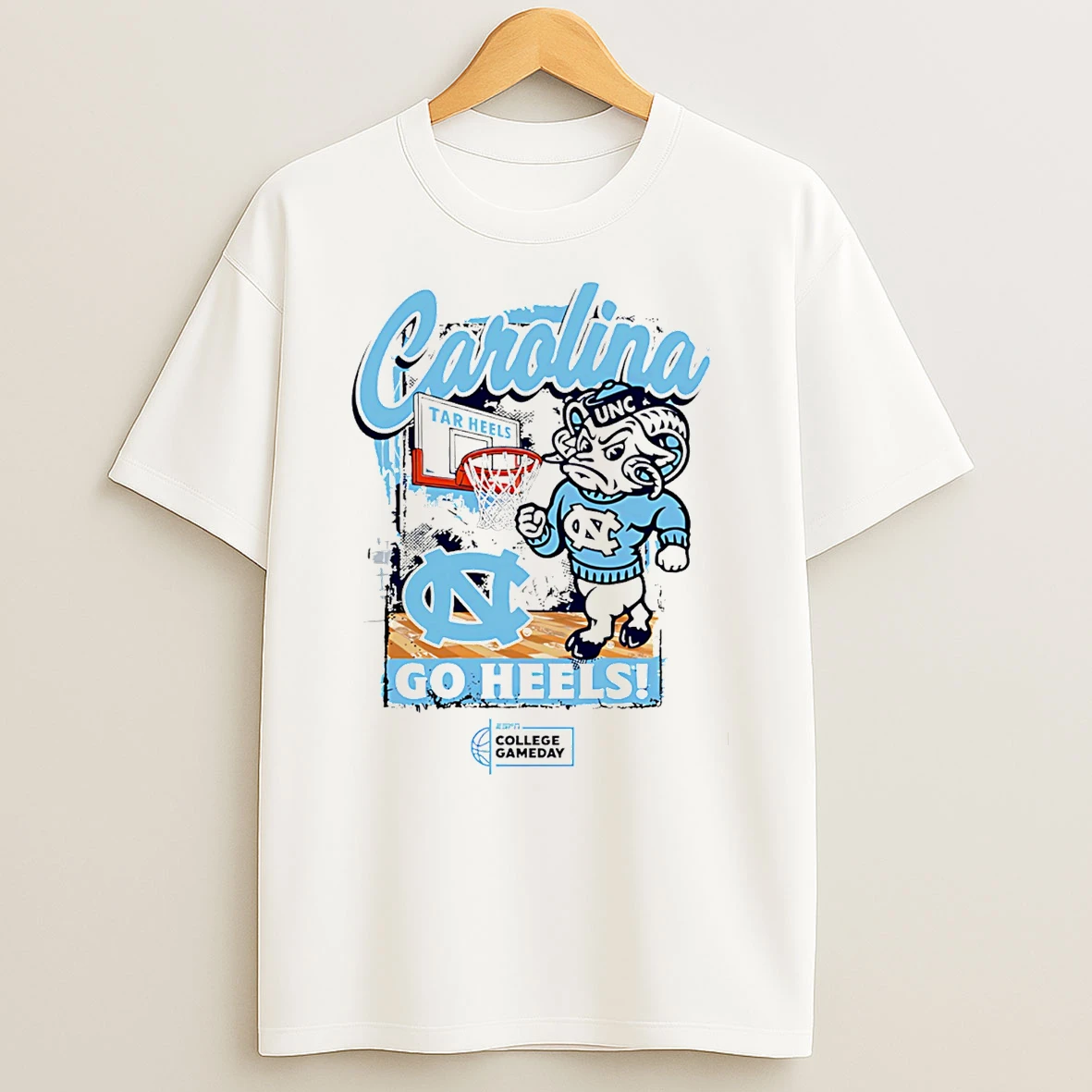 College Gameday 2026 North Carolina Tar Heels Basketball Mascot T Shirt